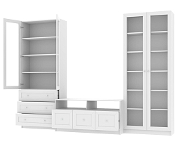 Изображение товара Билли 374 white ИКЕА (IKEA) с тумбой под телевизор на сайте delmard.ru